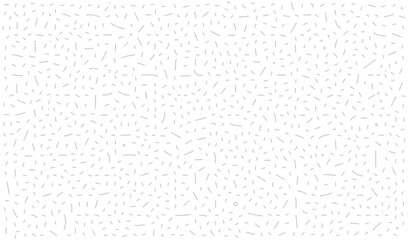 Abstract monochrome chaotic dot pattern vector illustration featuring gray dashed lines and scattered confetti style elements on a white surface for creative graphic design and print projects