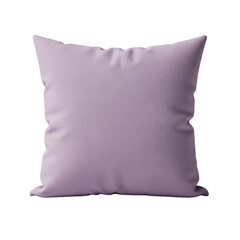 Lavender purple square throw pillow, isolated subject with transparency