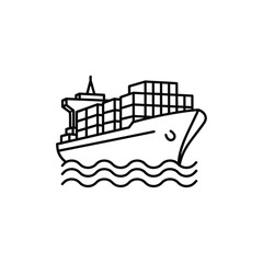 Obraz premium Minimal line global delivery icon representing international shipping and worldwide logistics network 