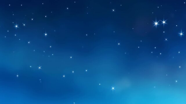 A beautiful dark blue night sky filled with numerous sparkling stars, creating a serene and magical atmosphere.