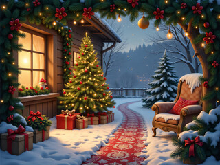 christmas tree with presents