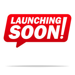 Launching soon sign message vector isolated illustration