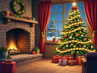 christmas tree with presents