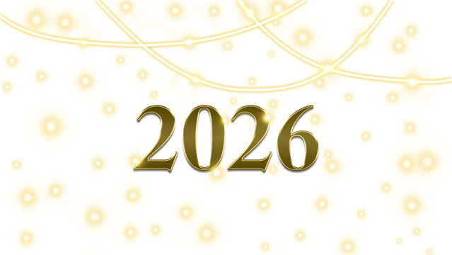 2026年を祝う　抽象的な金色に輝くライトペインティング
