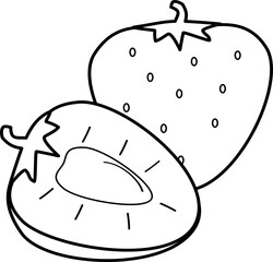 outline illustration of strawberry for coloring page