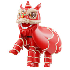 3D Render of Chinese Lion Dance Costume