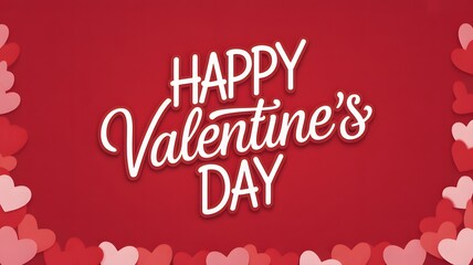 Fototapeta premium Happy valentine s day wishes with red hearts