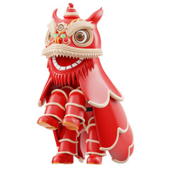 3D Rendering of Chinese Lion Dance Costume