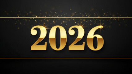 Golden 2026 text with sparkling lights a luxurious new year celebration concept for event invitations and marketing