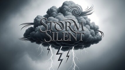 Dramatic storm cloud with lightning bolts.