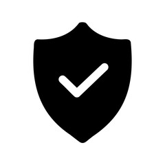 Security shield with a check mark indicating safety and approval