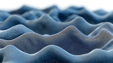 Abstract 3D rendering of undulating blue cellular texture with honeycomb pattern, a microscopic science and technology background