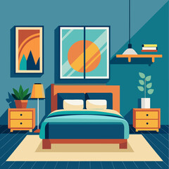 Bright and Modern Bedroom with Wall Art