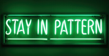 Fototapeta premium Bright green neon sign displays text. Rectangular shape, dark background creates contrast. Simple message, modern aesthetic.