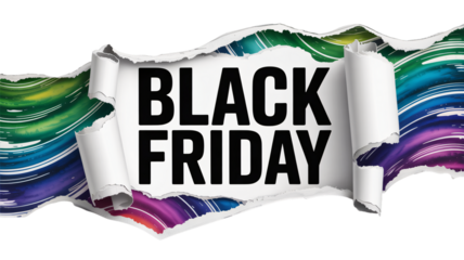 Vibrant Black Friday sale sign with colorful background