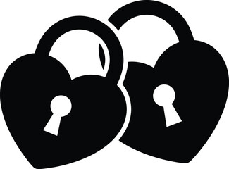 Black and white heart locks couple symbol Vector © Jamila