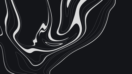 Abstract contour topographic pattern with smooth relief lines. Minimalist black and white background design for projects. Illustration with wavy lines.