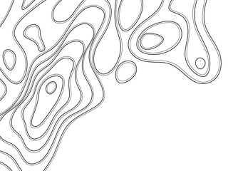 abstract contour topographic pattern with smooth relief lines. Minimalistic background design for projects. Illustration with wavy lines on a transparent background.