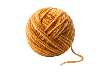 Orange Knitting Yarn Wool Ball Isolated on a Transparent Background