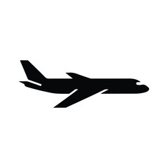 Black Airplane Silhouette Icon Vector