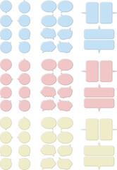 パステルカラーの吹き出しセット