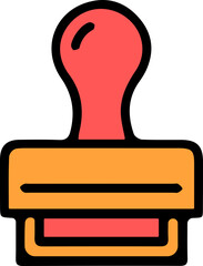 Vibrant rubber stamp icon for approval and validation