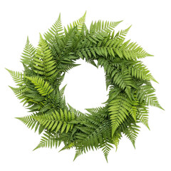 Green fern leaf circular wreath cut-out