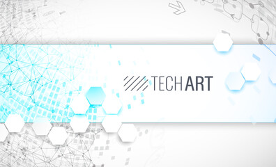 Abstract communication technology design background with highlighted blue sector.