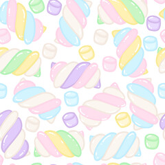 Cute pastel marshmallow seamless pattern