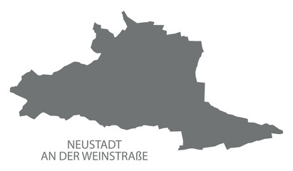 Neustadt an der Weinstra&szlig;e city map with boroughs grey illustration silhouette shape