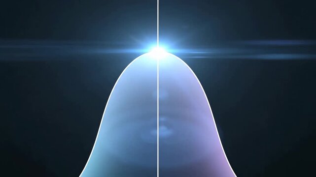 Abstract Curve Graph Illustration on Dark Background Representing Data Analysis and Statistics