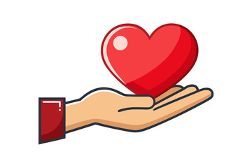 red heart in hand