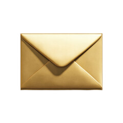 A closed golden envelope with a metallic sheen against a black background