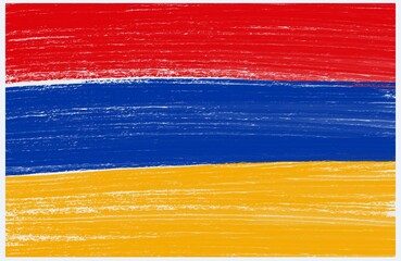 armenian flag with paint strokes