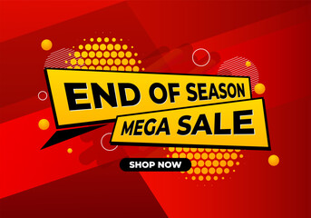 Banner Vector EPS End Of Season Sale and Mega Sale Design Template