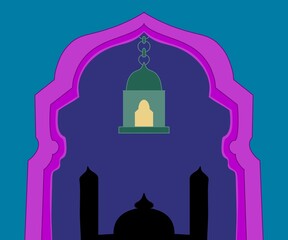 silhouette of the mosque