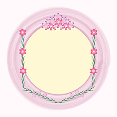Empty flower circle background card design for your text.