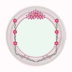 Empty flower circle background card design for your text.