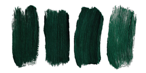 Four thick, vertical paint strokes of dark green on black