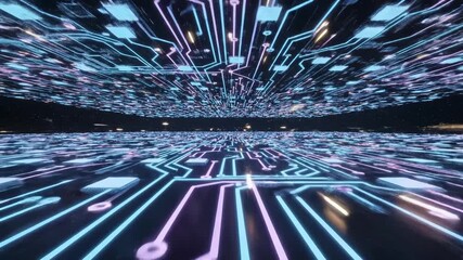 Digital circuit network in space - Powered by Adobe