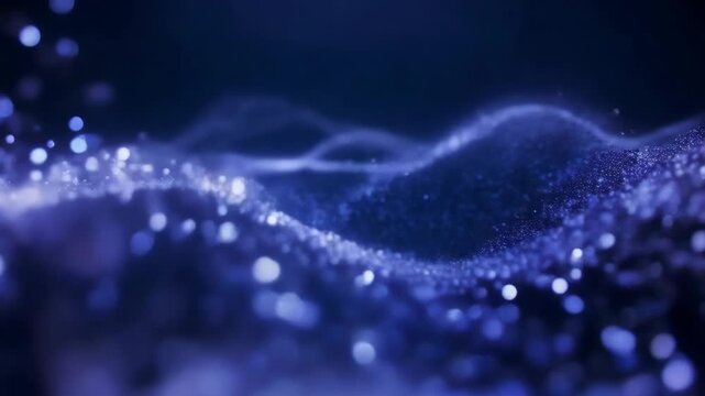 Blue digital particle wave abstract background