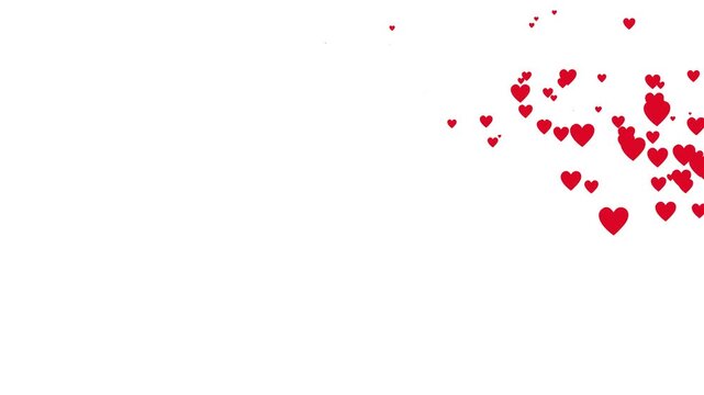 Flying hearts motion background with red hearts flying icon, valentine and romantic motion graphic, love heart animation seamless loop 4k