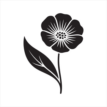 Poppy flower, Iceland poppy flower silhouette, Iceland poppy flower black silhouette, California Poppy flower vector illustration icon vector isolated
