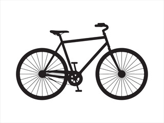 Fototapeta premium A silhouette of a road bicycle with drop handlebars and thin tires against on vector illustration