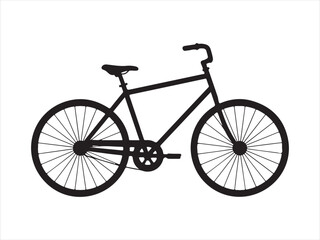 Fototapeta premium A silhouette of a road bicycle with drop handlebars and thin tires against on vector illustration