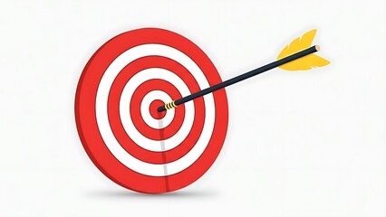 Arrow hitting the bullseye illustration