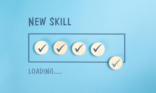 New skill loading, goal to upskill, business, education and career concept, knowledge is power strategy, progress, wisdom and development 