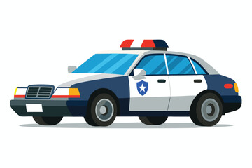 police car on white background