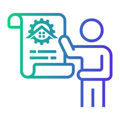 Obraz premium real estate agent Line Gradient Icon