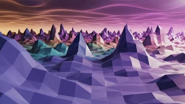 Abstract low poly mountain landscape